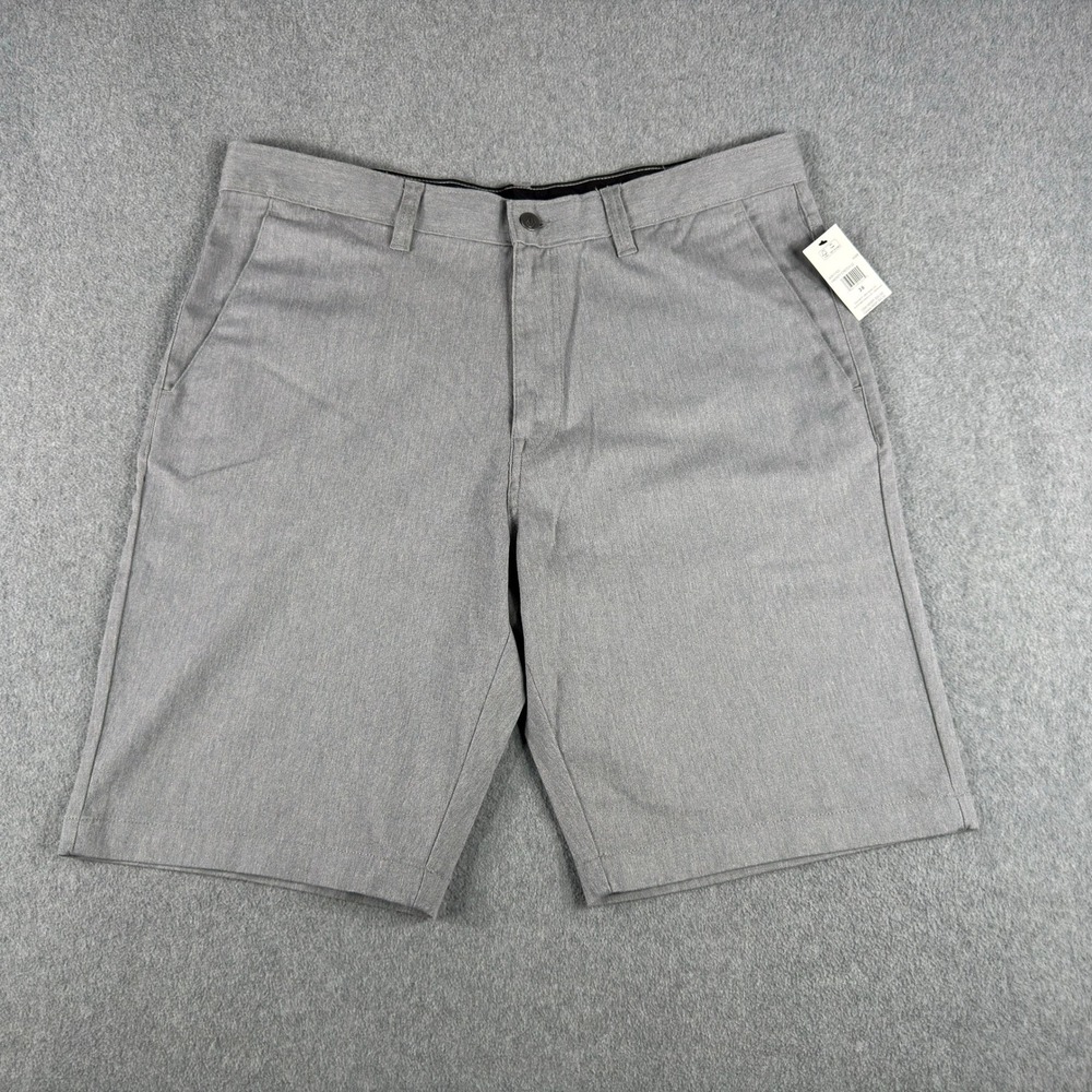 Volcom Men's 36 Shorts Gray Stretch Skate 10" Inseam  NEW